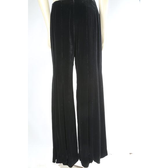Oscar De La Renta Black Velvet Wide Leg Dress Pants Luxury Evening Size 8 - Picture 13 of 16